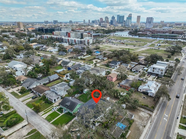 418 W Frances Ave Unit 2, Tampa, FL 33602 - aerial view of property and surrounding area with city skyline and a large body of water