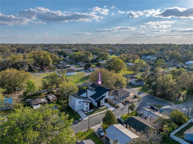 aerial view with a residential view