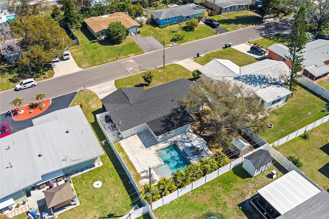 bird's eye view with a residential view