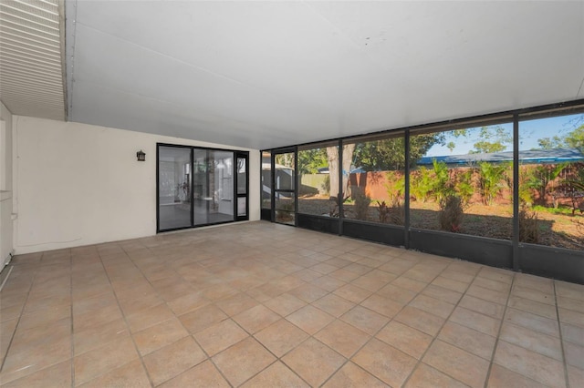 view of unfurnished sunroom