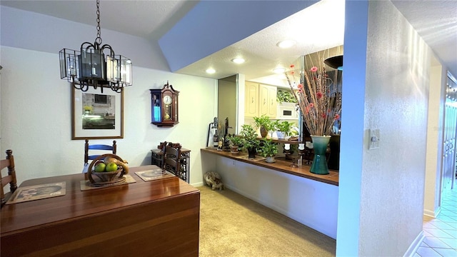 welcome area with a chandelier