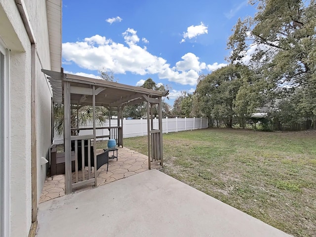 view of patio featuring a fenced backyard