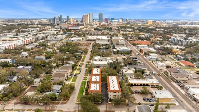 drone / aerial view with a city view