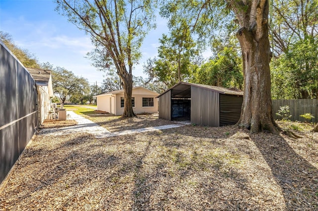 view of yard featuring fence