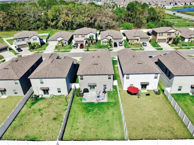 bird's eye view with a residential view