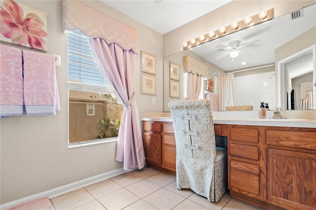 2824 Conch Hollow Dr, Brandon, FL 33511 - bathroom with plenty of natural light, tile patterned flooring, visible vents, and baseboards