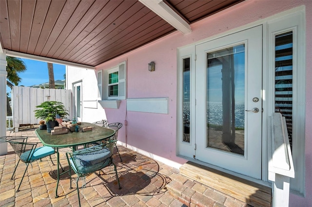 view of patio with outdoor dining area