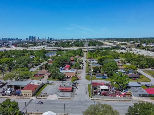 drone / aerial view with a view of city