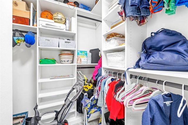 view of walk in closet