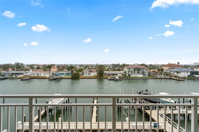 property view of water with a residential view