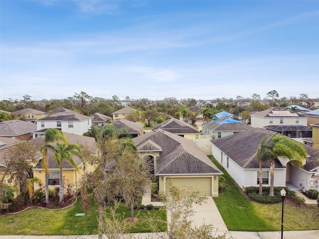 bird's eye view with a residential view