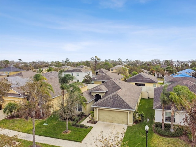 aerial view with a residential view