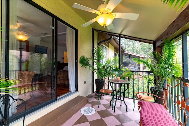 view of sunroom