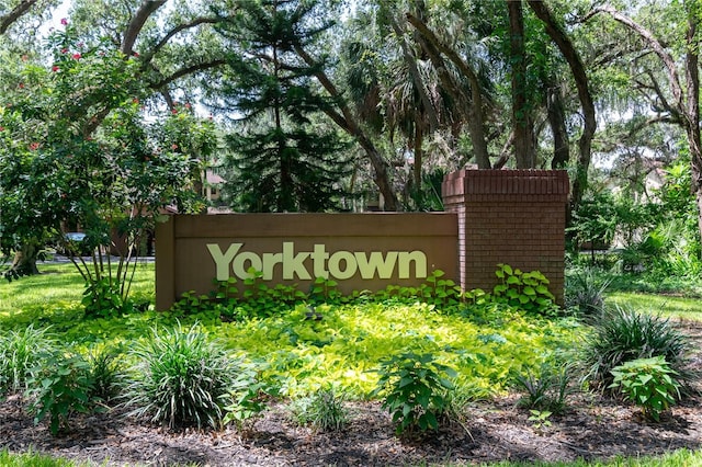 view of community sign