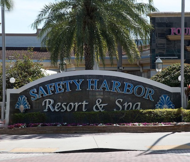 view of community sign