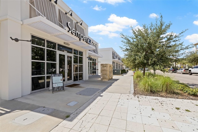 exterior space featuring french doors