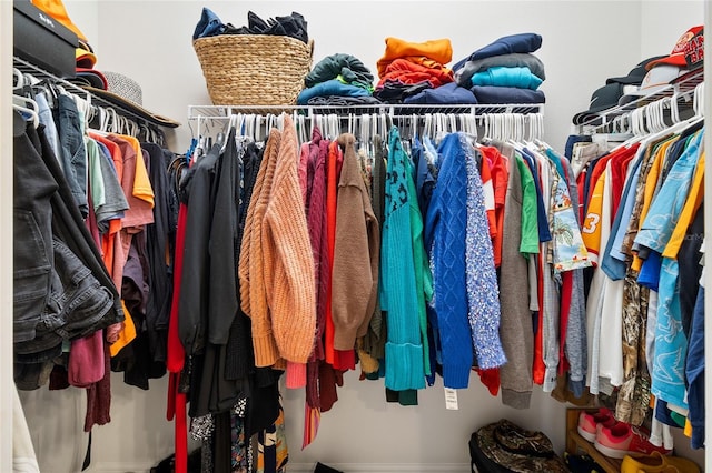 view of walk in closet