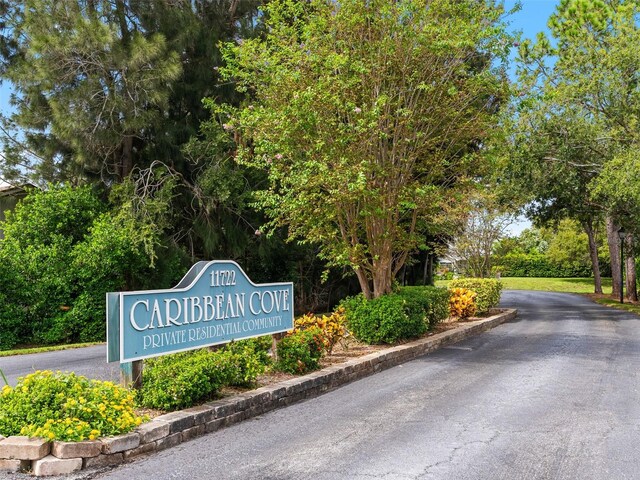 view of community sign
