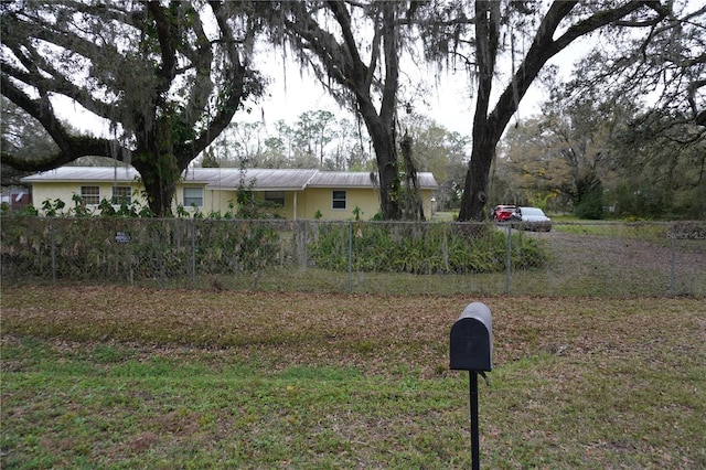 view of yard with fence