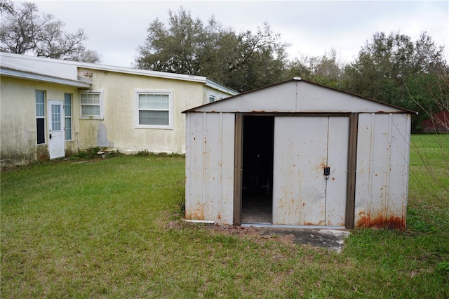 view of shed