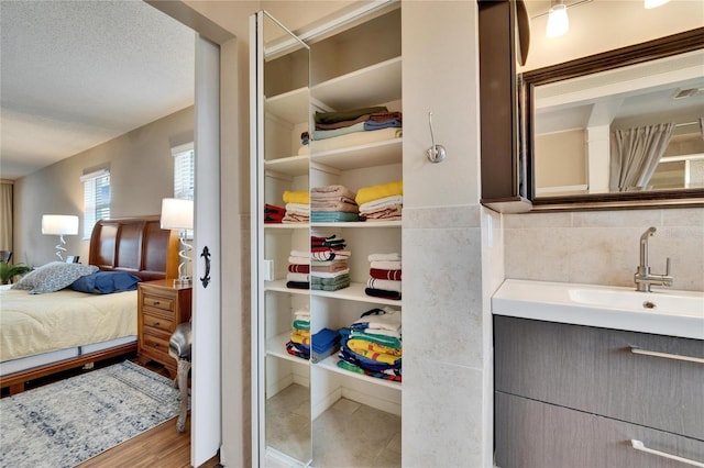 interior space with a sink and visible vents