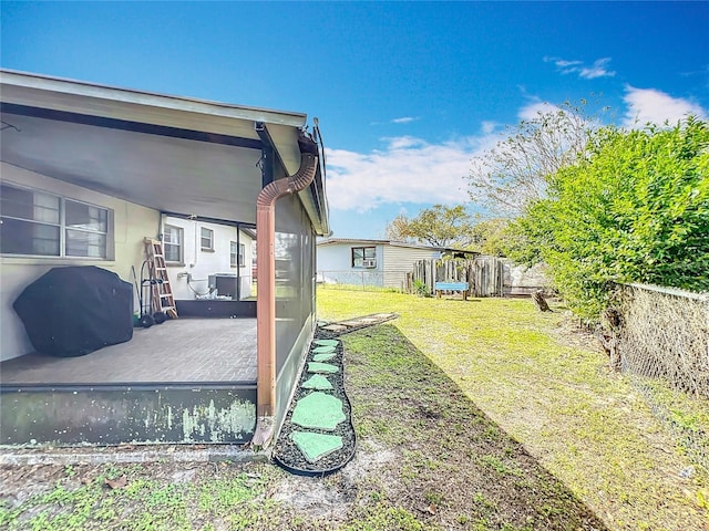 view of yard with fence