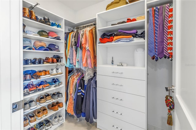 view of walk in closet