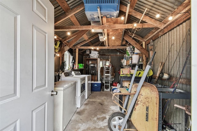 interior space featuring independent washer and dryer