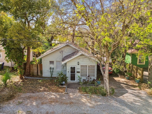 view of front of home with fence