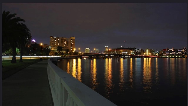 water view featuring a view of city lights