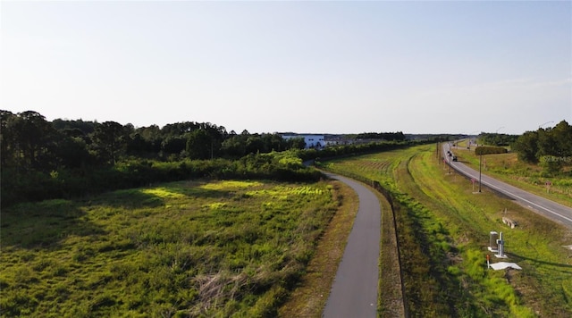 view of road with a rural view