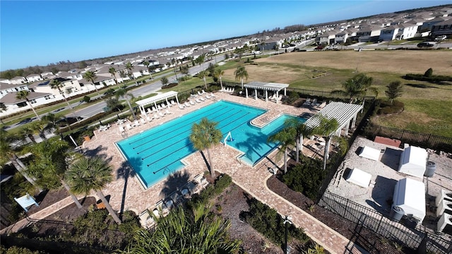 aerial view featuring a residential view