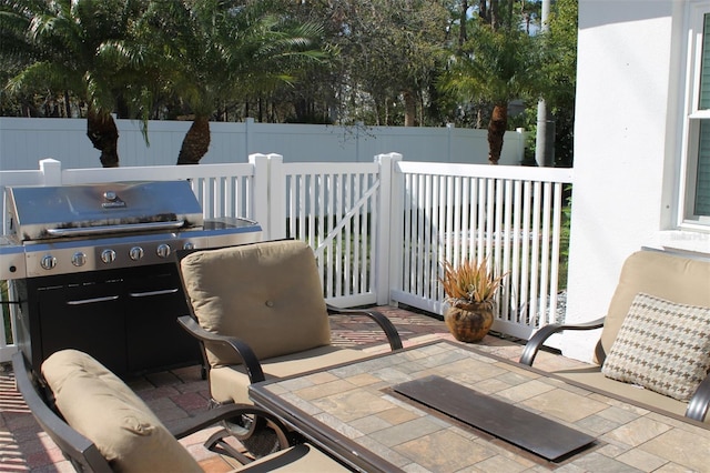 view of patio with a fenced backyard