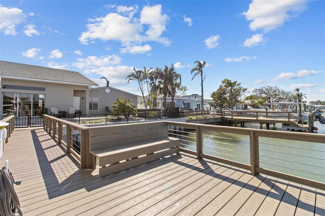 dock area with a residential view