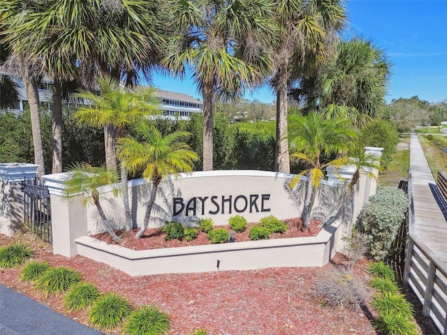 view of community sign