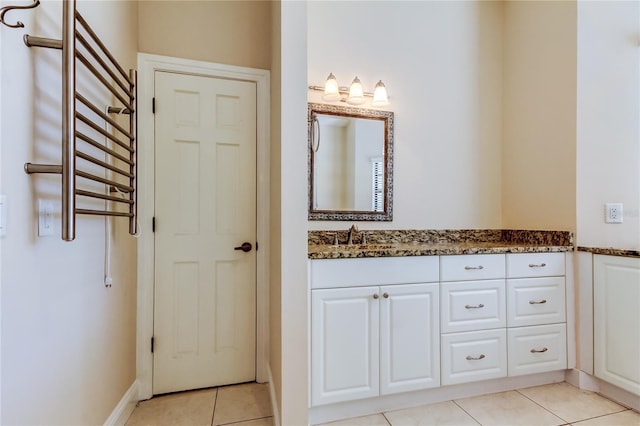 bathroom featuring vanity and tile patterned floors