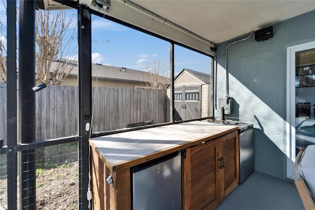 view of unfurnished sunroom