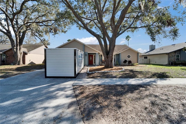 view of single story home