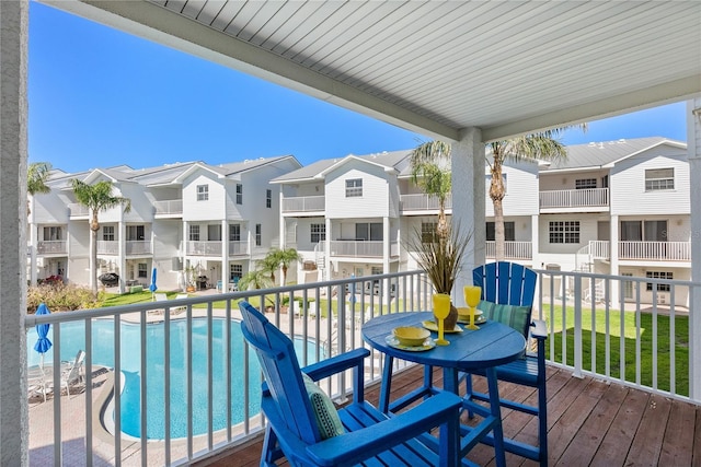 balcony with a residential view