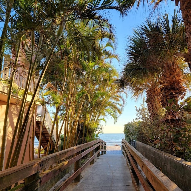 view of property's community with a water view