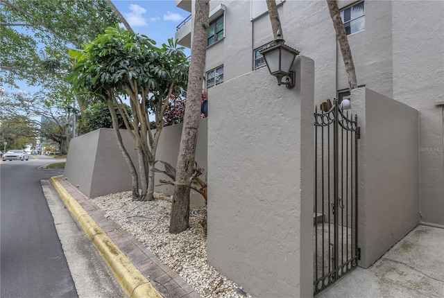 exterior space featuring stucco siding