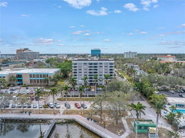 aerial view featuring a view of city