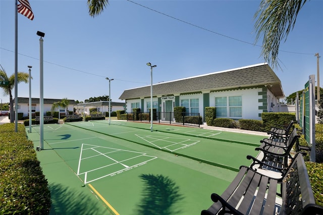 view of community with shuffleboard