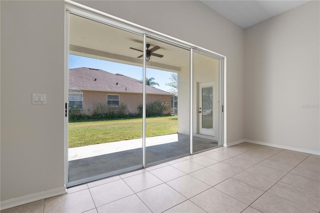 11611 Jordans Landing Ct, Riverview, FL 33569 - tiled empty room featuring a ceiling fan and baseboards