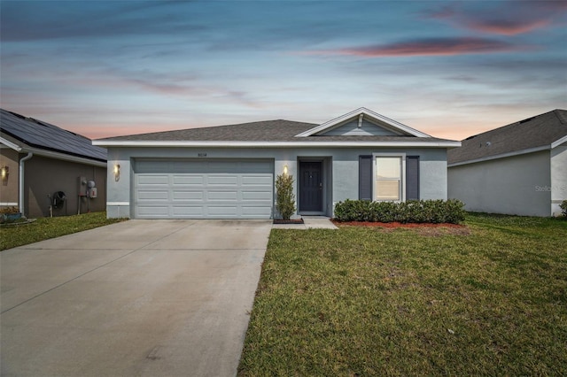 8034 Broad Pointe Dr, Zephyrhills, FL 33540 - ranch-style house with a garage, driveway, and stucco siding