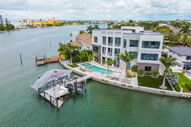 exterior space featuring a water view