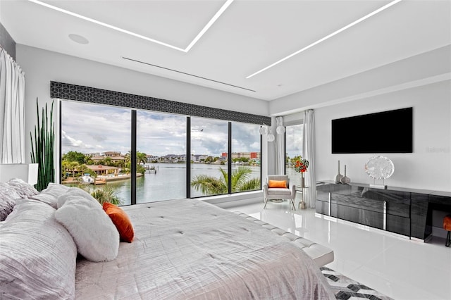 bedroom with tile patterned flooring