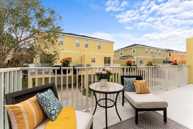 balcony with a residential view