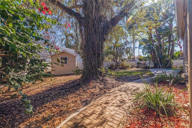 view of yard with fence