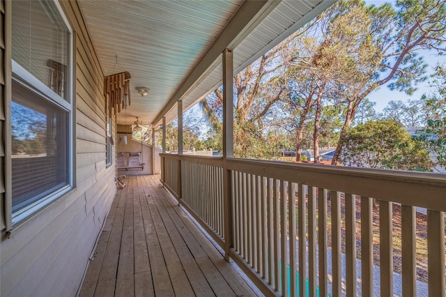 deck with covered porch